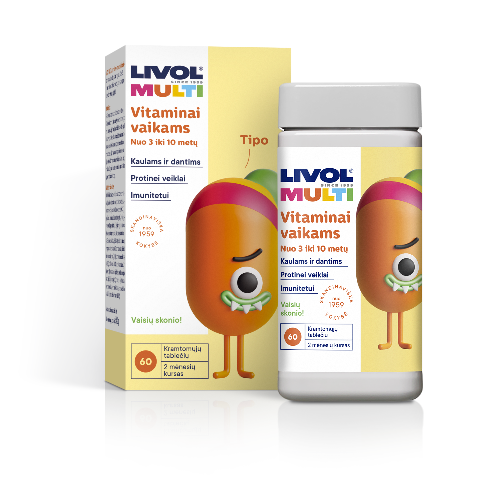 LIVOL MULTI vitaminai vaikams vaisių sk., 60 tabl.