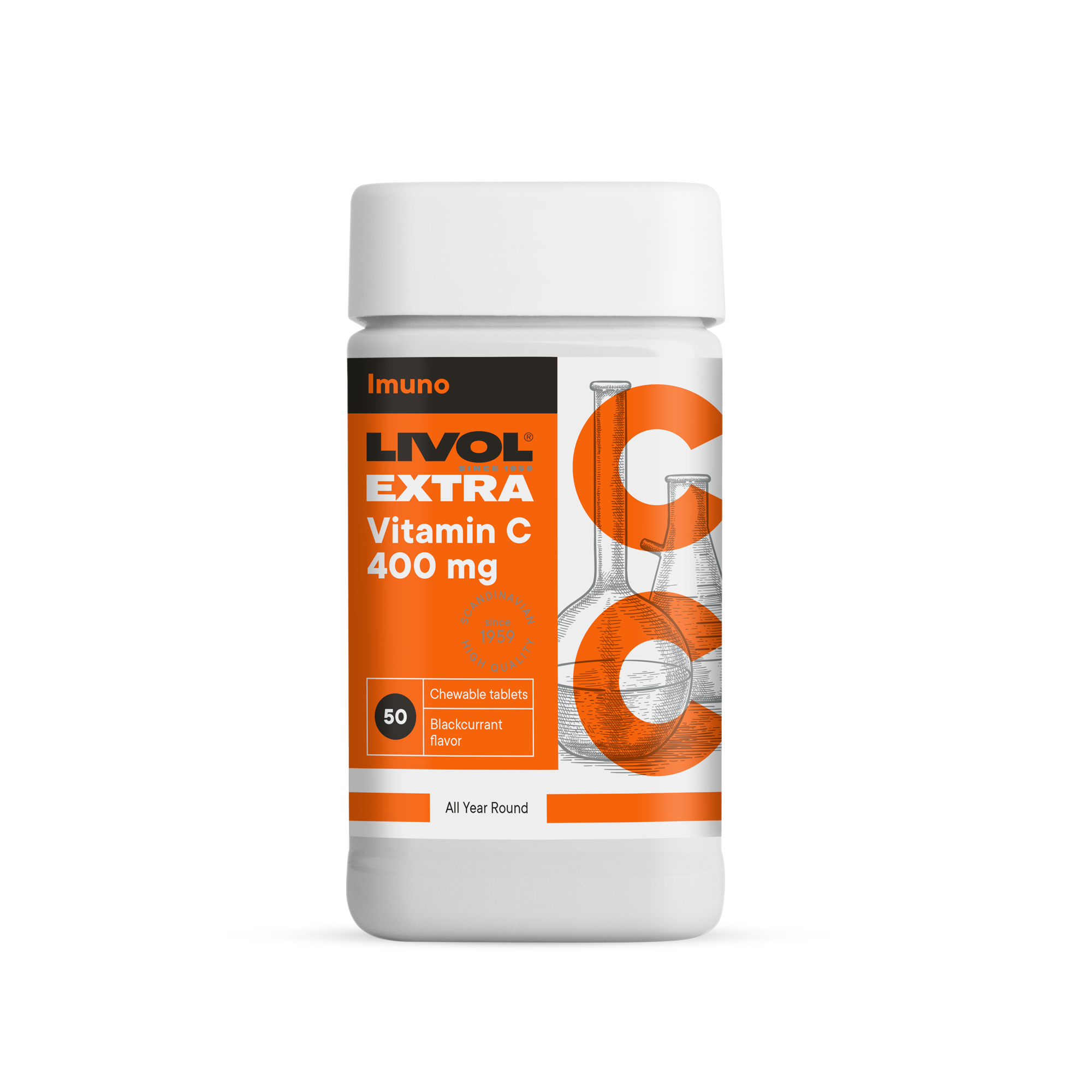 LIVOL EXTRA Vitaminas C 400 mg, 50 tabl.
