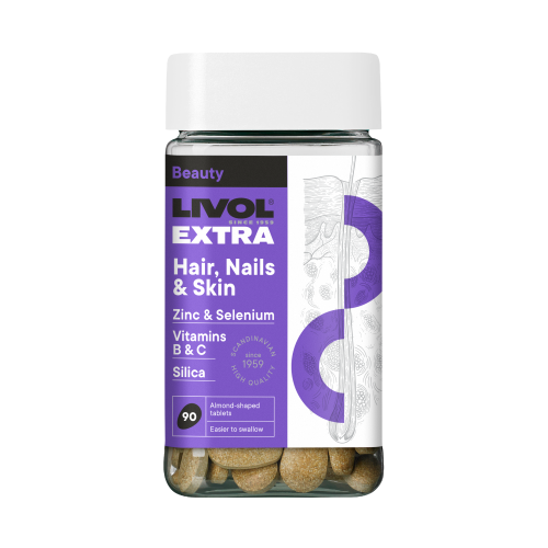 LIVOL EXTRA vitaminai Hair, Nails & Skin, 90 tabl.