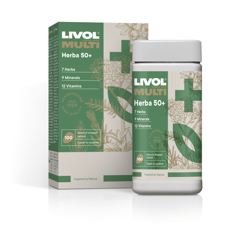 LIVOL MULTI vitaminai Herba 50+, 100 tabl.