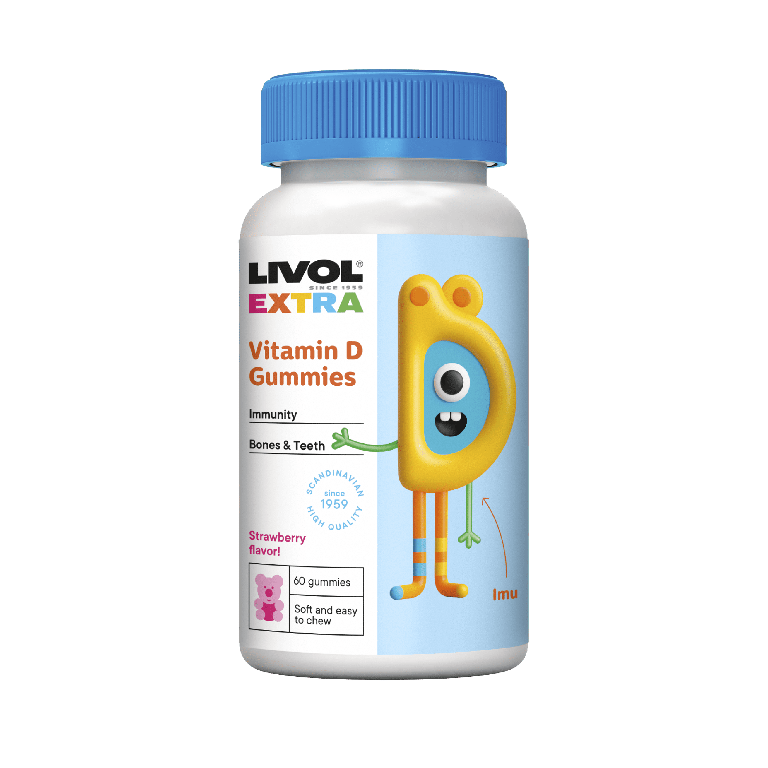 LIVOL EXTRA vitamino D3 guminukai, 75 gum.