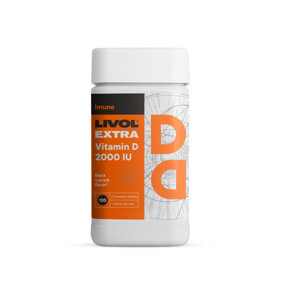 LIVOL EXTRA Vitaminas D 2000 TV, 120 tabl.