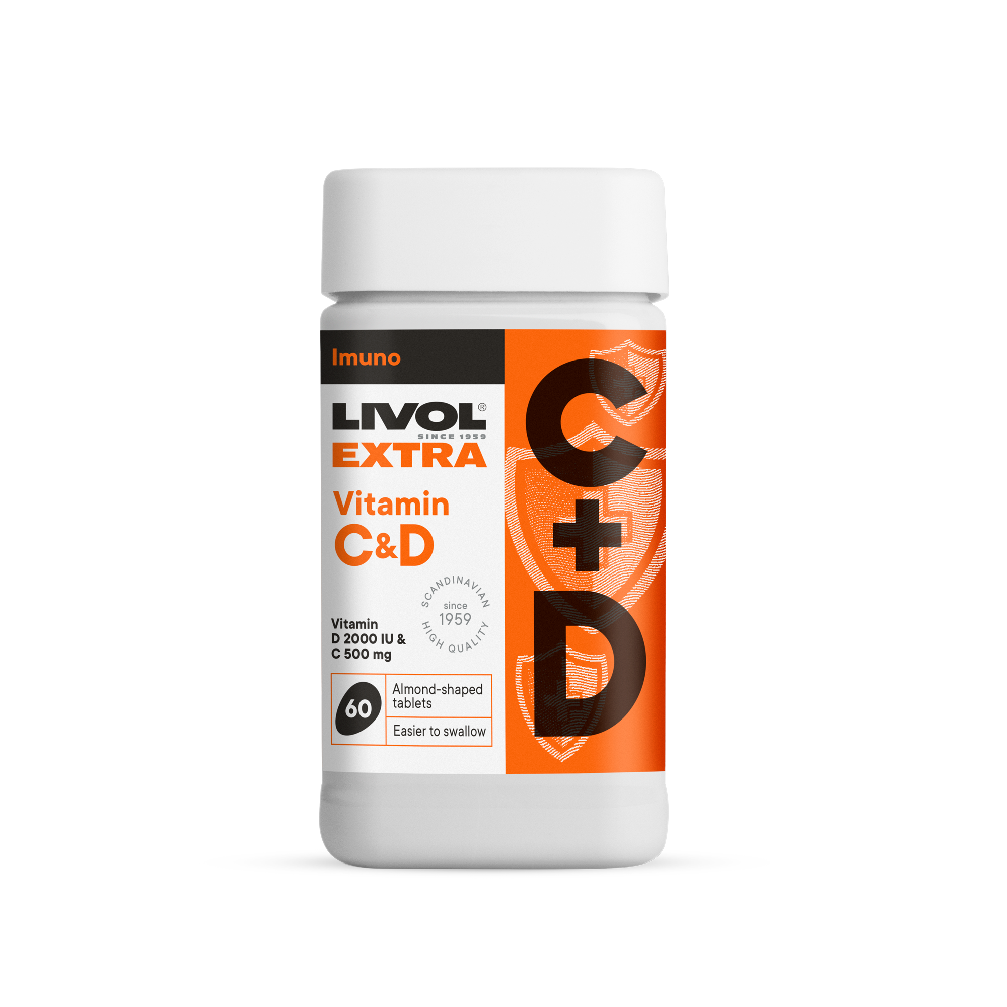 LIVOL EXTRA Vitaminai C+D, 60 tabl.