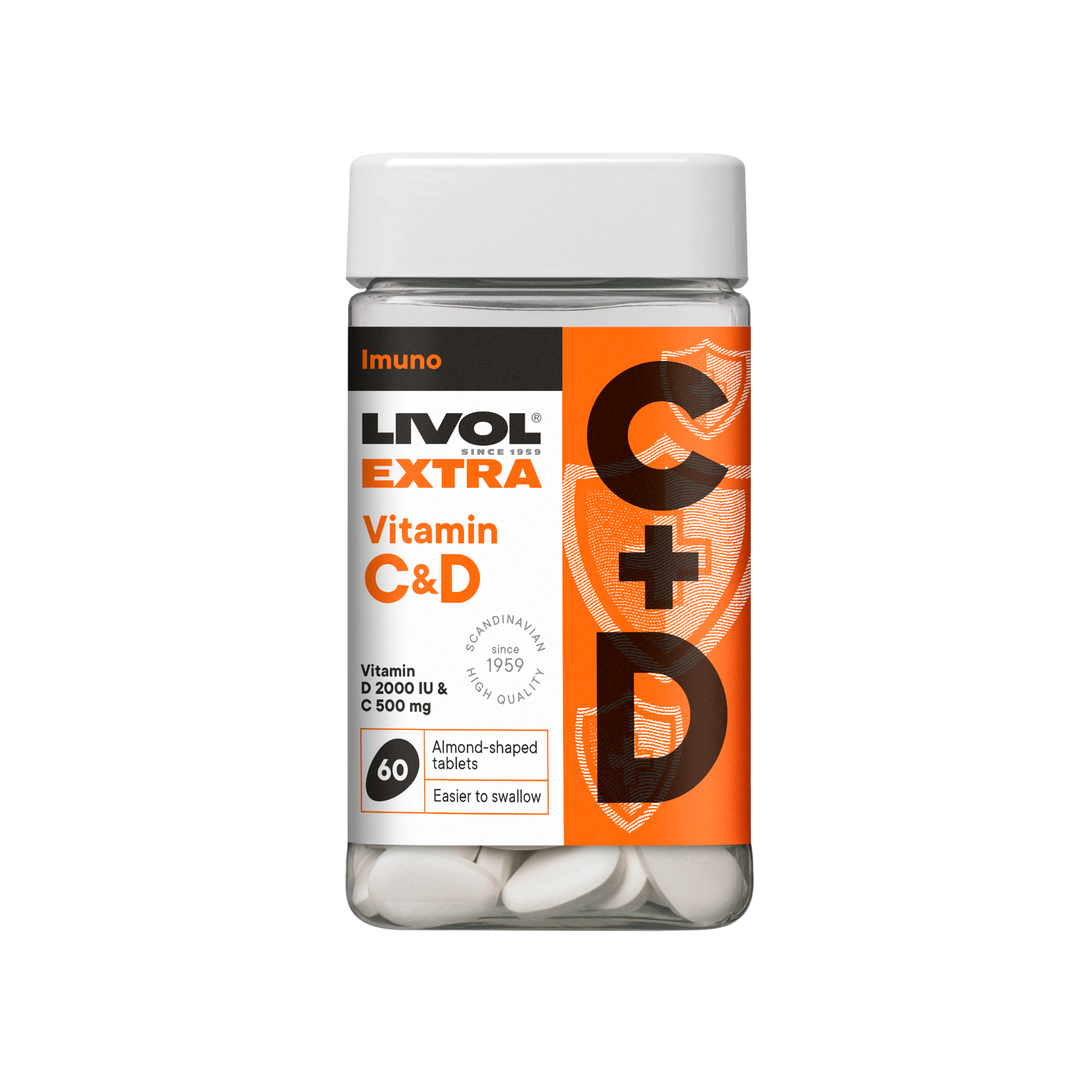 LIVOL EXTRA Vitaminai C+D, 60 tabl.