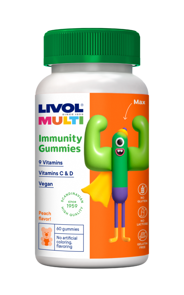 LIVOL MULTI Immunity Vegan guminukai, 60 gum.